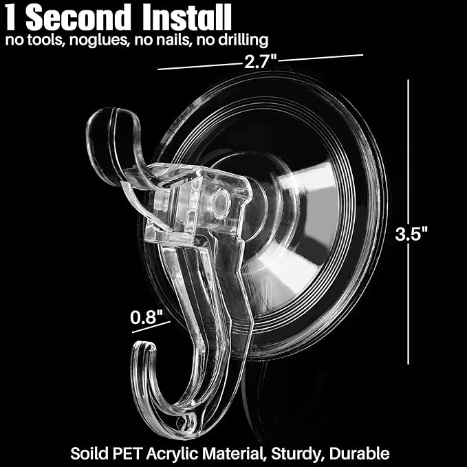 Antimbee 3 Pack Suction Cup Hooks, Removable Small Suction Cups - Image 3