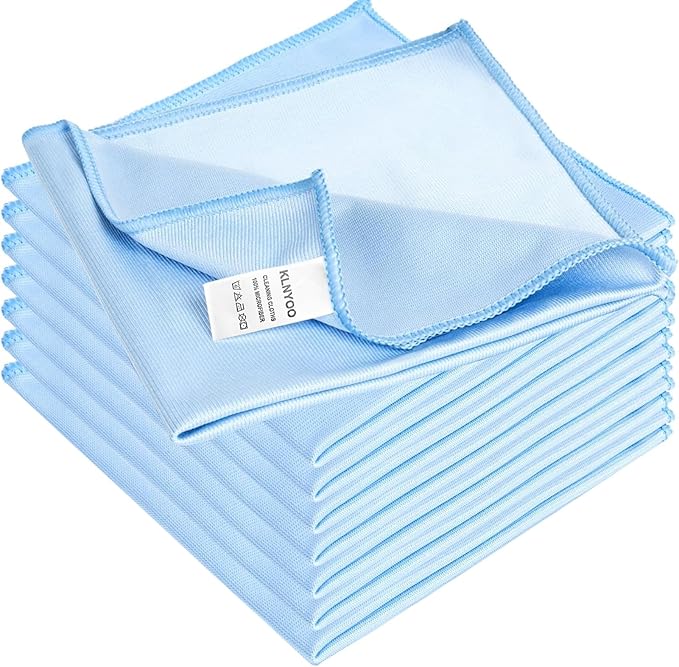 KLNYOO Microfiber Glass Cleaning Cloths Lint Free Streak Free Quickly and by KLNYOO