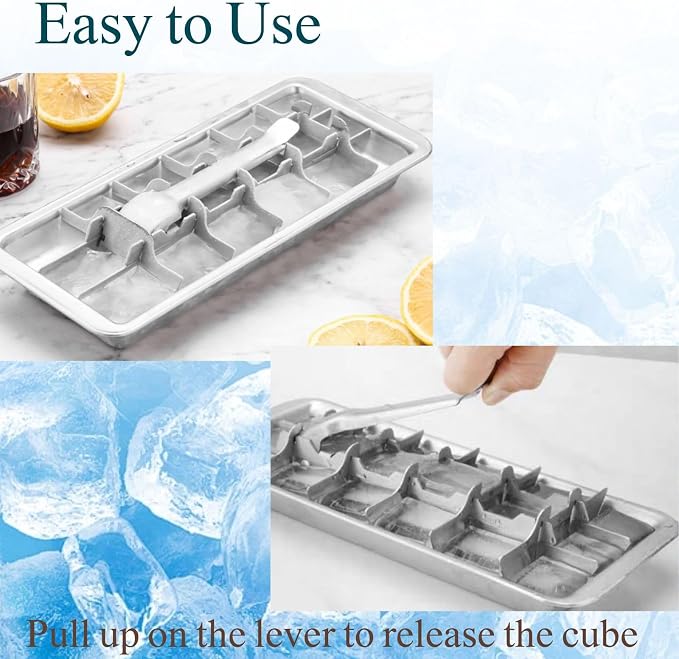 3 Pack Stainless Steel Ice Cube Trays, 18 Slot Ice Tray - Image 3