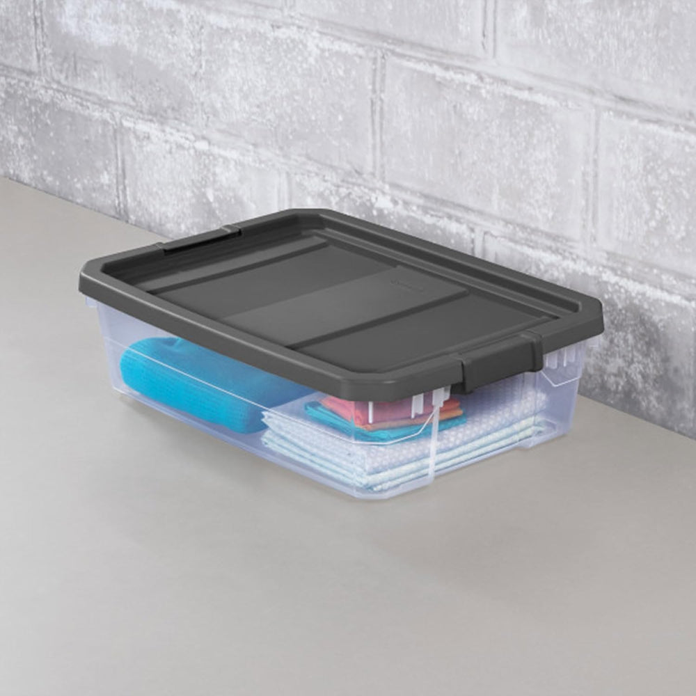 Sterilite 6-Pack Modular Stacker Box, Durable Clear Plastic Storage Bins with...