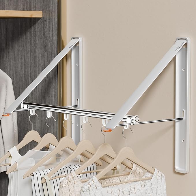 Clothes Drying Rack Retractable, Wall Mounted Clothes Hanger Rack - Image 4