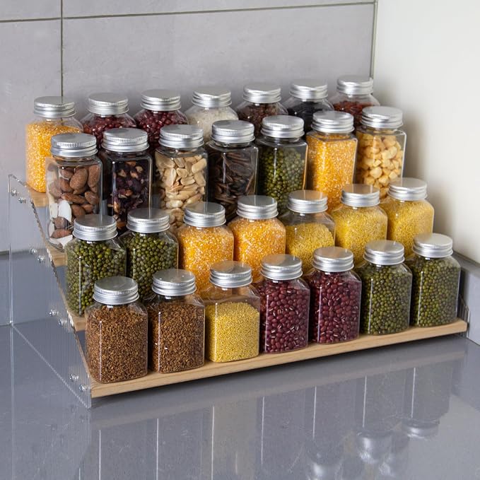 nianfeng Tiered Spice Rack, 4-Tier Spice Pantry Kitchen Cabinet Organizer - Image 7