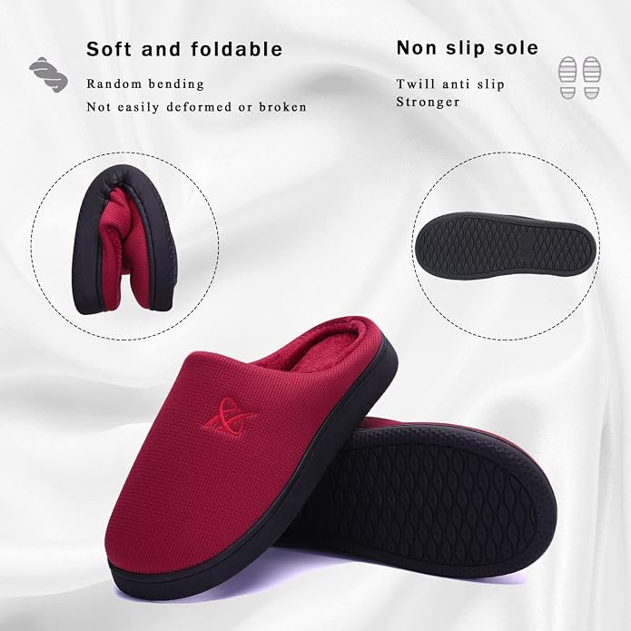 Memory Foam Slippers for Women's and Men's Casual House Shoes - Image 3