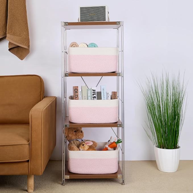 Large Storage Baskets for Organizing, Closet Shelf Baskets for Clothes Blanket - Image 4