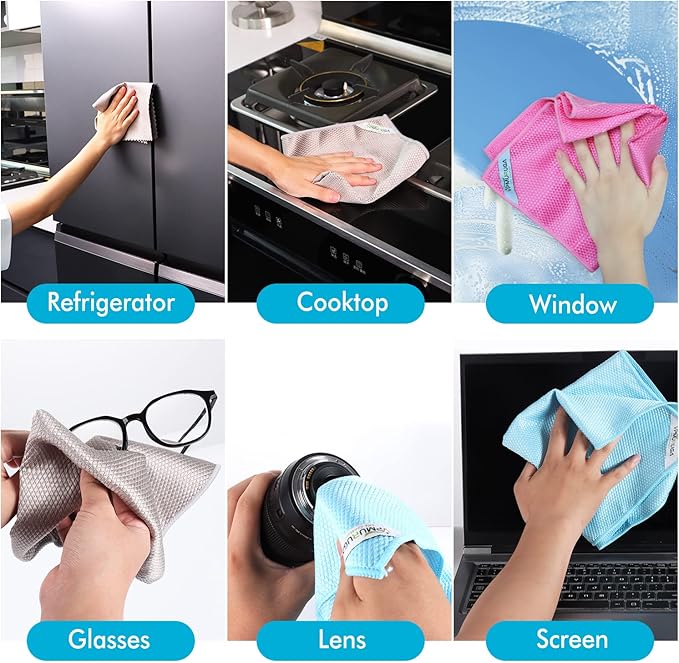 Streak Free Miracle Cleaning Cloths Easy Clean Nanoscale, Fish Scale Microfiber - Image 7