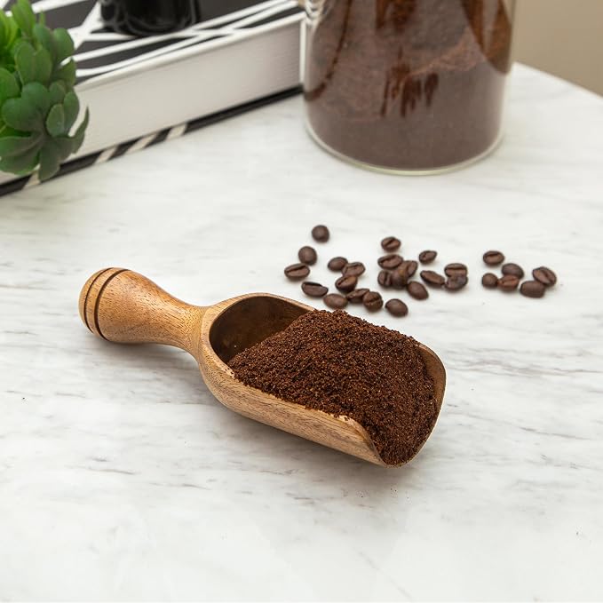 Wooden Scoops for Canisters 4PCS Wooden Scoop for Jars 4.9″Med-size Acacia - Image 3