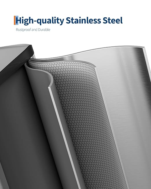 GarveeHome 2 x 10.6 gal Stainless Steel Double Trash Can - Image 3