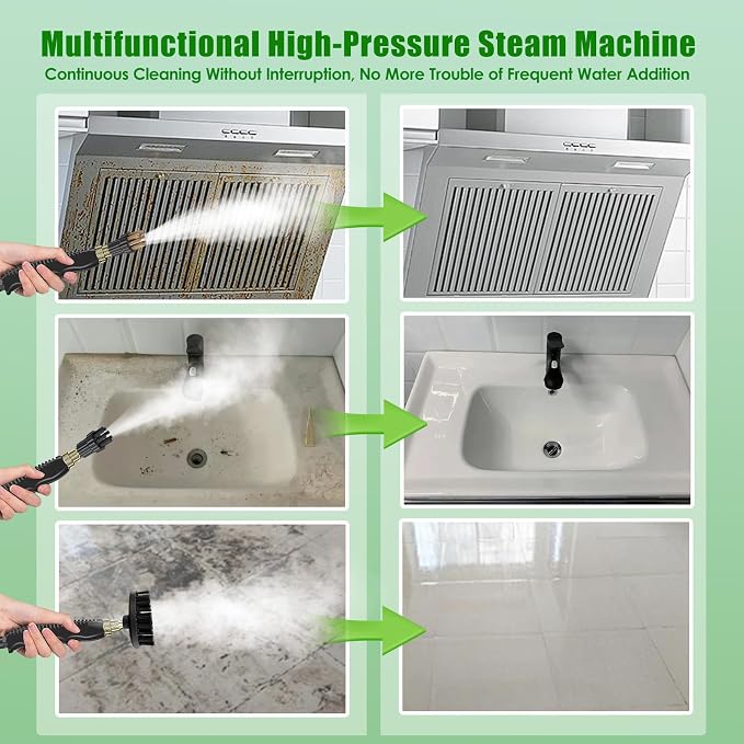 7-in-1 Handheld Steam Cleaner, 2200W High Pressure Steam Cleaner, 1.2L Portable - Image 6