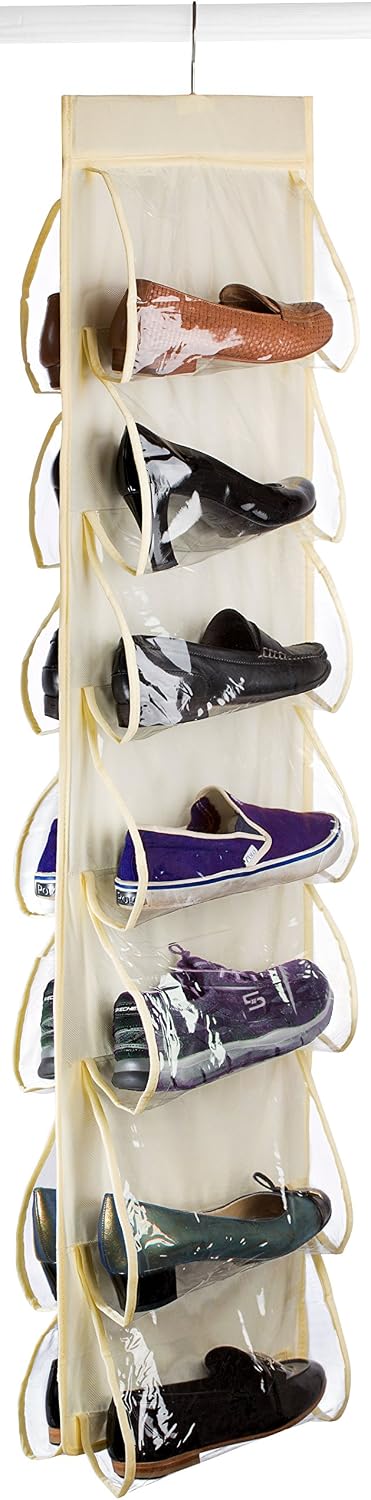 Handy Laundry Hanging Shoe Organizer - 14 Pockets - Clear Pockets Will Protect Your Shoes, Handbags, Purse & Enable You to Find Them Easily. Hang it in a Closet to Keep Your Closet Neat & Organized.