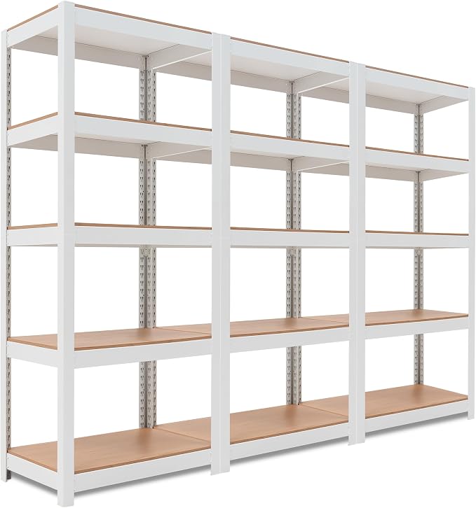HOMEDANT House 5 Tier 24.4" W Laminated Metal Shelving Unit Adjustable Storage by TheBestOrganizingSolution