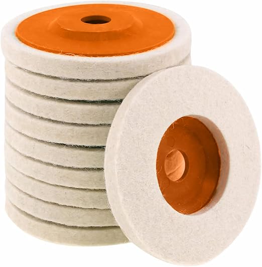 10 Pcs 4 Inch Wool Felt Polishing Wheel Disc, Wool Polishing Wheel Disc by Tworider