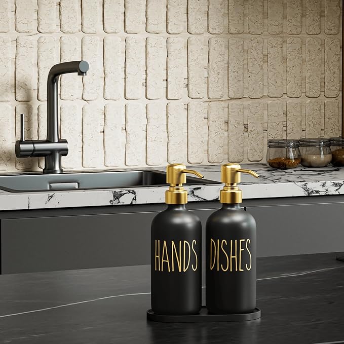 MOMEEMO Kitchen Soap Dispenser Set, Contains Hand and Dish Soap Dispenser - Image 3