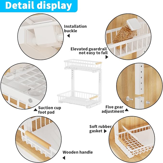 Under Sink Organizer, 2 Tier Slide Out Under Sink Organizers and Storage - Image 5