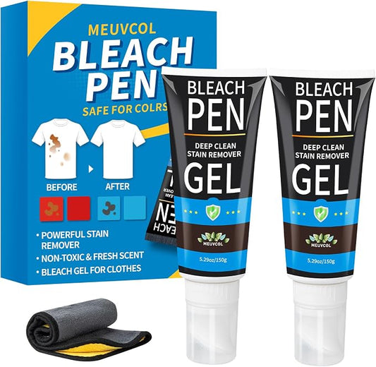 Bleach Pen for Clothing, 10.5 fl oz Stain Remover Pen for Whites & Colors by Meuvcol