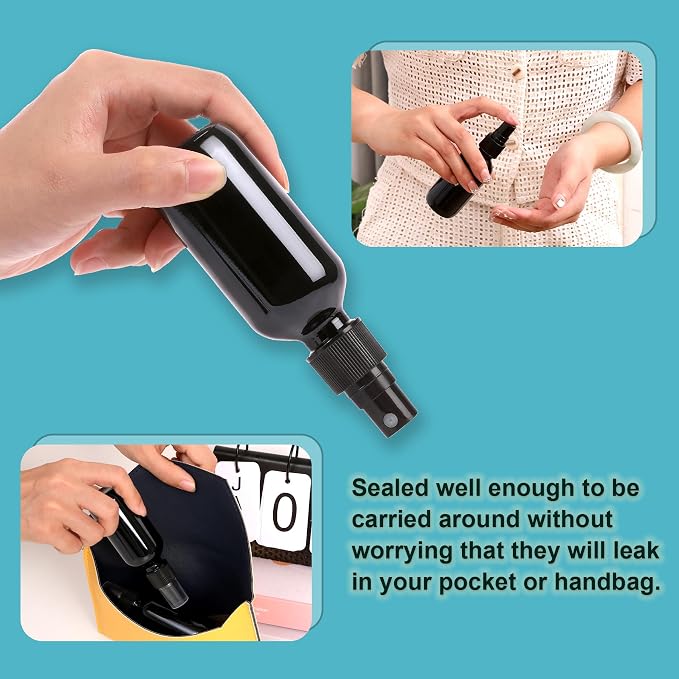 Black Glass Small Spray Bottle 2 oz 24 Packs, Fine Mist Sprayer Small Clear - Image 4