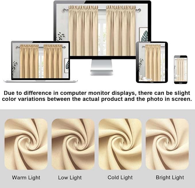 DWCN Blackout Curtains for Bedroom – Rod Pocket Thermal Insulated Noise - Image 3