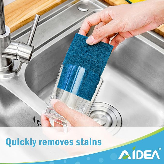 AIDEA Non-Scratch Scouring Pads, Dish Scrubber Pads - Image 4