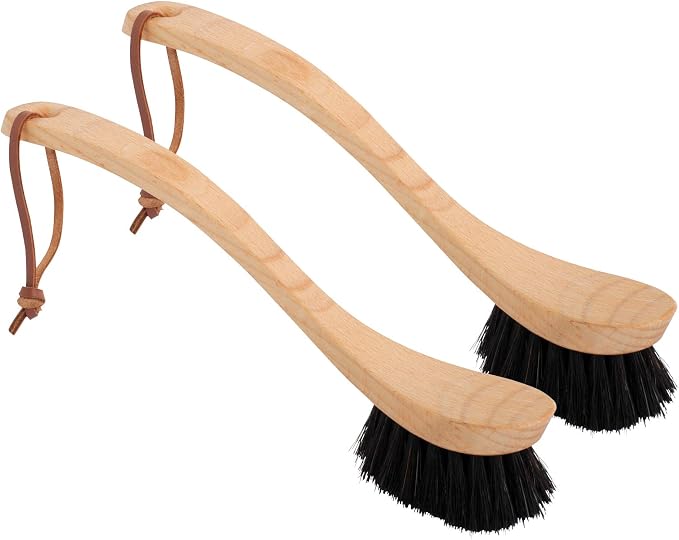 REDECKER Curved Dish Brush, Soft Horsehair Bristles, Ergonomic Design by Redecker
