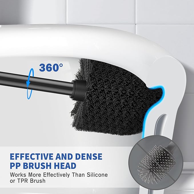 Toilet Brush and Holder, 2 Pack Toilet Brush Stainless Steel, Toilet Bowl Brush - Image 3