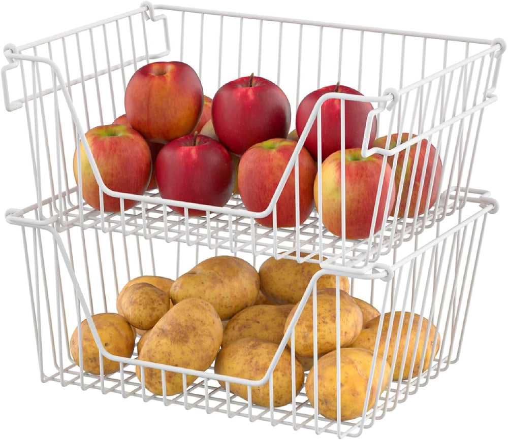 Slideep 14'' Large Stackable Storage Baskets Cabinet Organizer Sturdy...
