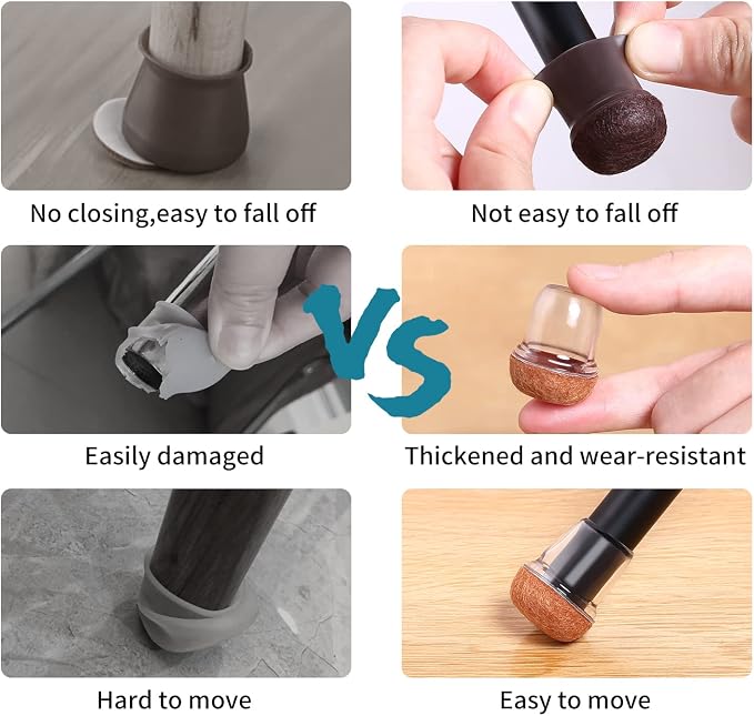 24 PCS Extra Small Silicone Chair Leg Floor Protectors - Image 4