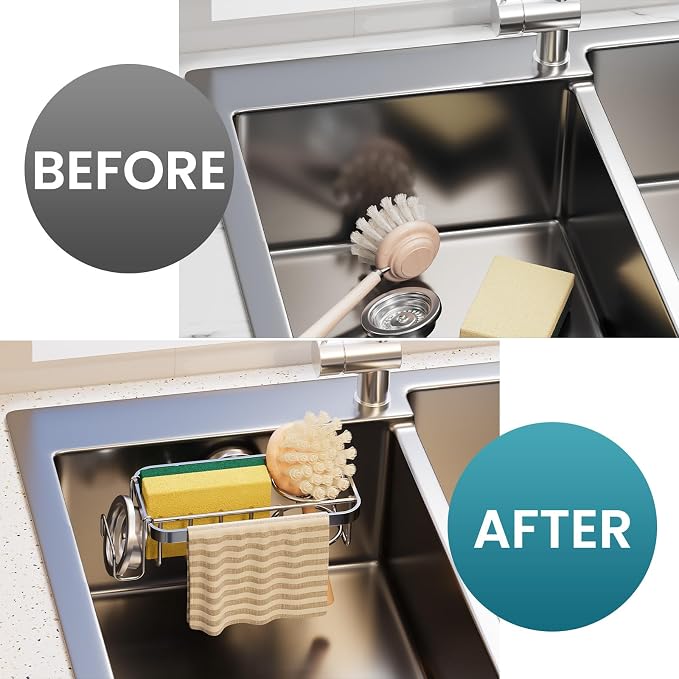 TAILI 4-in-1 Sponge Holder for Kitchen Sink - Image 6