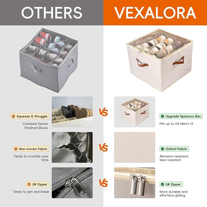 Shoe Organizer Box 2 Pack, Shoe Storage Organizer - Image 7