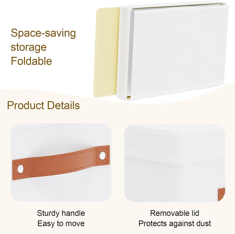 White Foldable Storage Bins,10.2×7.8×6.7 In,Shelf Baskets,5-Pack