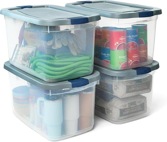 Rubbermaid Roughneck Clear 66 Qt/16.5 Gal Storage Containers, Visible Base by Rubbermaid