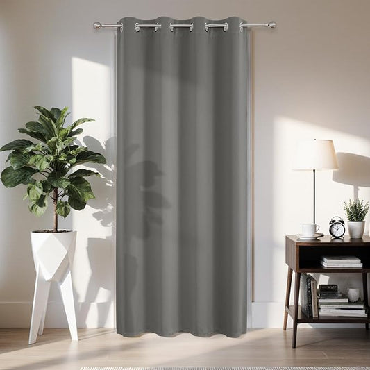 Joydeco Blackout Door Curtain for Doorway Privacy 96 Inches Long, Grommet by JOYDECO