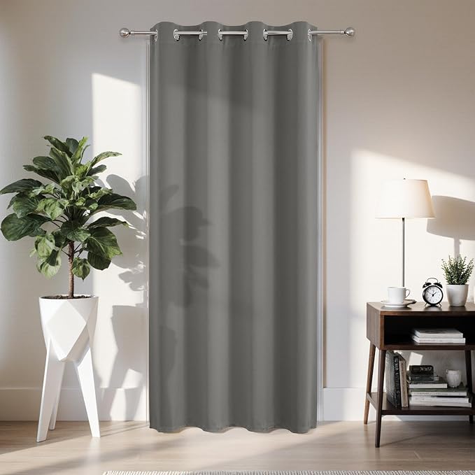Joydeco Blackout Door Curtain for Doorway Privacy 84 Inches Long, Grommet by JOYDECO