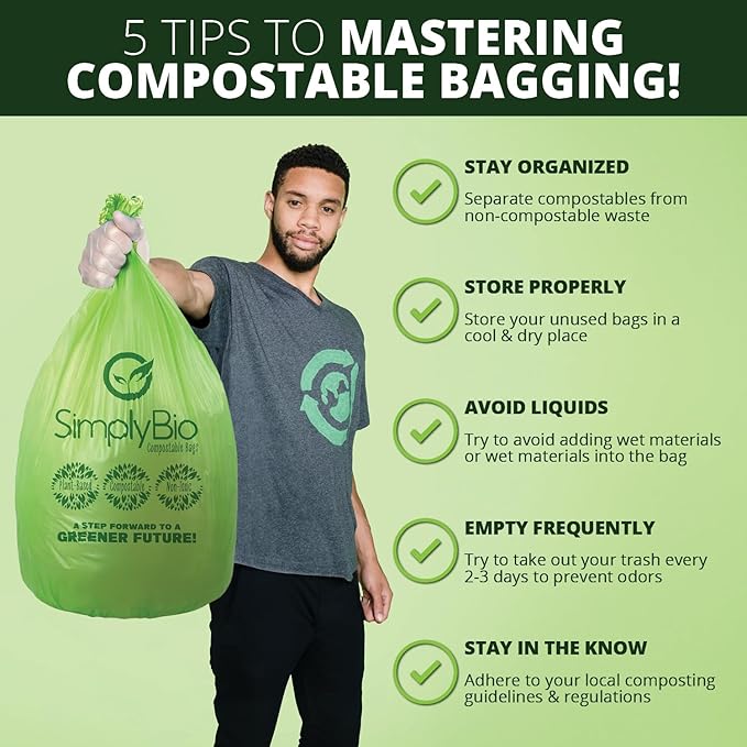 Simply Bio 13 Gallon Compostable Trash Bags Liners - Image 7