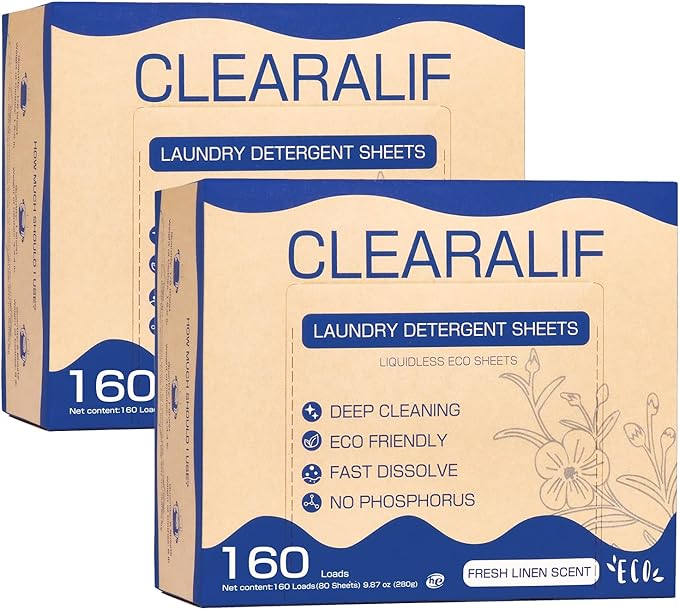 Laundry Detergent Sheets Up to 320 Loads, Fresh Linen by CLEARALIF