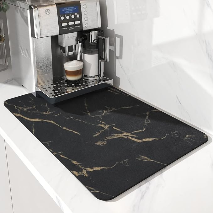 AMOAMI Coffee Mat Hide Stain Rubber Backed Absorbent Dish Drying Mat by AMOAMI