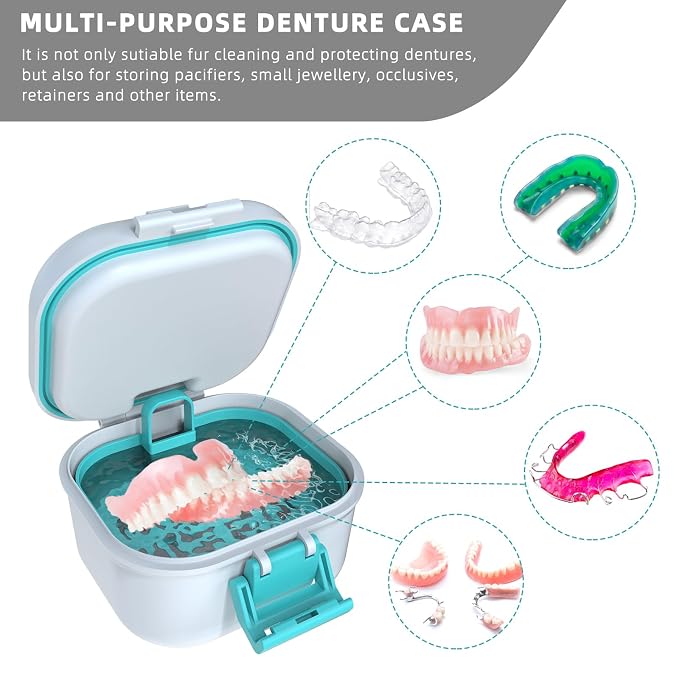 ARGOMAX Leak Proof Denture Bath Cup, Portable Soaking Denture Box, Denture Bath - Image 3