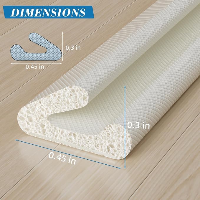 V-Shaped Weather Stripping Door Seal, 19.7FT Draft Stopper - Image 5