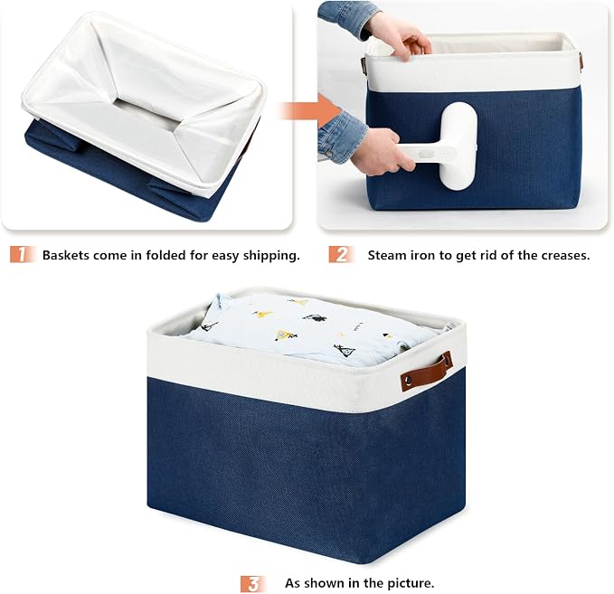 DULLEMELO Large Storage Baskets, Fabric Storage Bins - Image 4