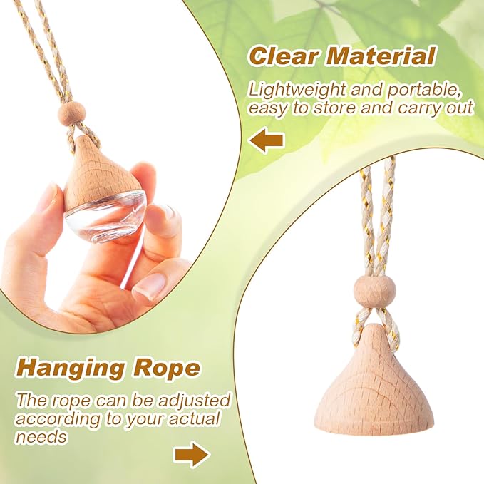BBTO 50 Pcs Hanging Car Air Freshener Car Diffuser Bottles Empty Glass Perfume - Image 4