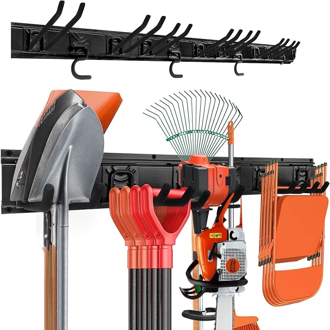 Garden Tool Rack Set, Garage Wall Organization Hanger by SMARTOLOGY