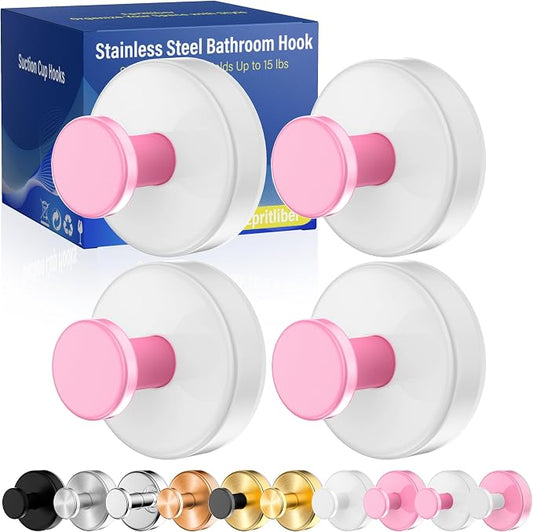 Suction Cup Hooks for Shower, Removable No Drill Towel Hooks, Upgraded 15 lbs by Unknown