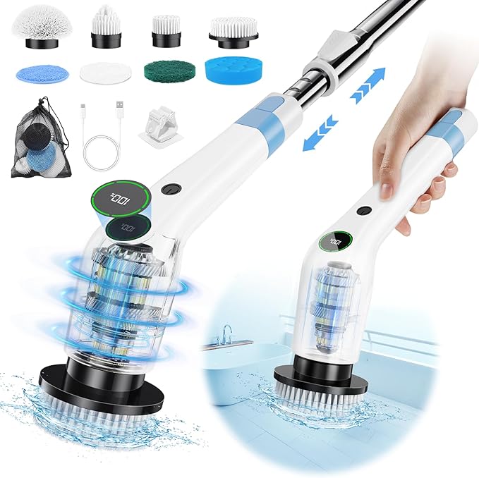 Electric Spin Scrubber, Cordless Shower Scrubber by PUFTEM
