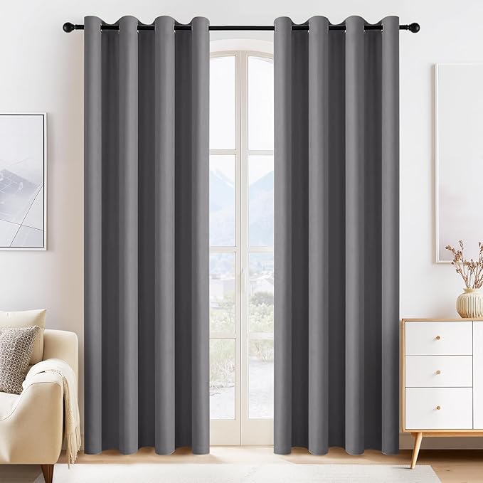 PONY DANCE Blackout Curtains for Bedroom 80 inch Long 2 Panels Set, Thermal by PONYDANCE