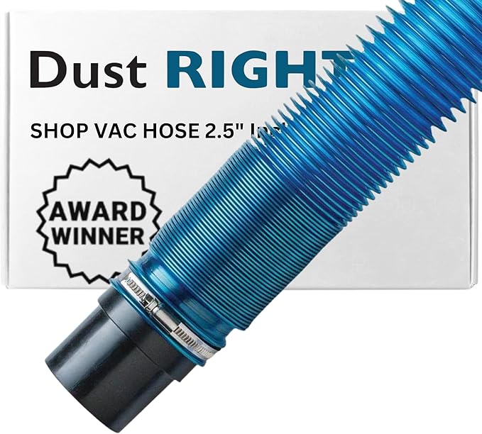 Dust Right 2.5'' Shop Vac Hose Kit – Expandable Blue Shop Vac – 2-1/2” Elastic by RocklerWoodworkingandHardware