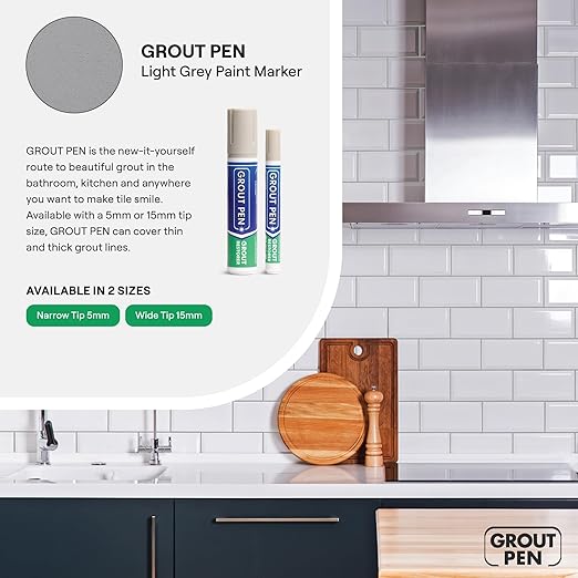 Grout Pen Light Grey Tile Paint Marker: Waterproof Grout Paint, Tile Grout - Image 7