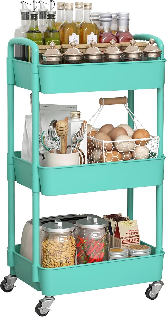 Sywhitta 3-Tier Plastic Rolling Utility Cart by haseverythingyouneed