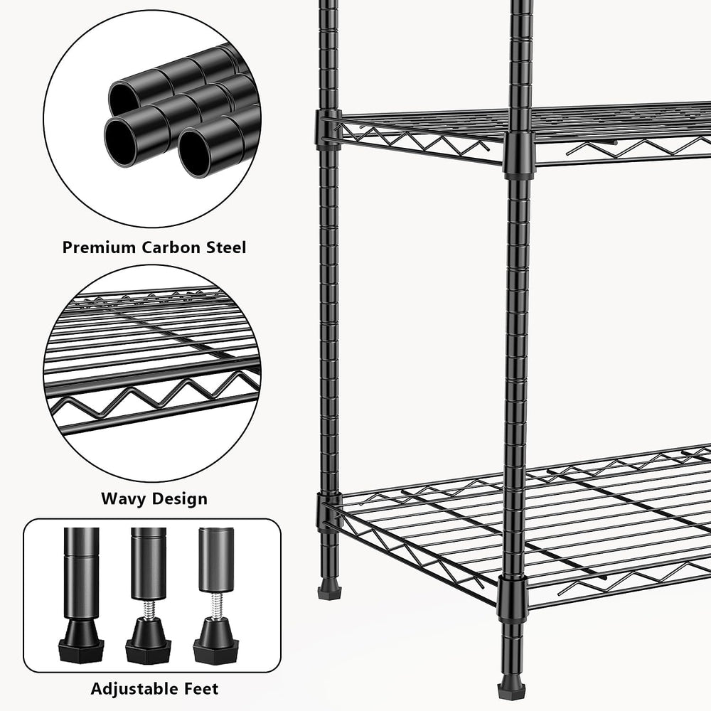 M MZG 1000 lbs 4Tier Shelf Metal Storage Shelves Wire Rack Closet Organizers ...
