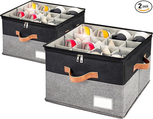 Shoe Organizer for Closet, Foldable Shoe Storage Bins by RONCHIL