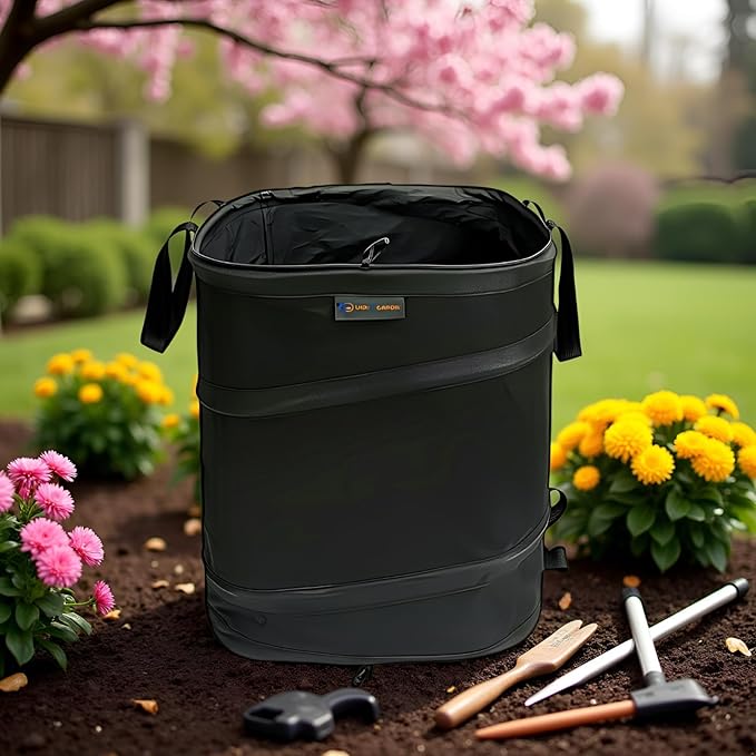 YUDI & GARDEN 19 Gallon Square Collapsible Yard Waste Bin｜Collapsible Trash - Image 7