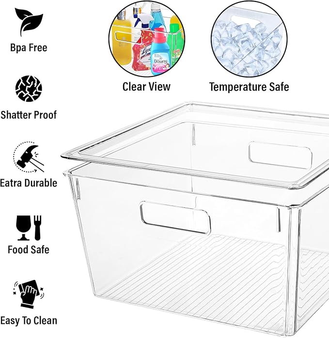 Extra Large Stackable Clear Plastic Storage Bins - Image 3