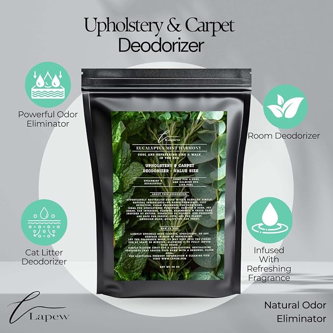 Eucalyptus Mint Harmony Carpet Freshener Powder Refill 36 oz | Powerful Odor - Image 3